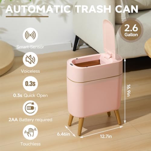 Automatic Bathroom Trash Can, Pink Gold