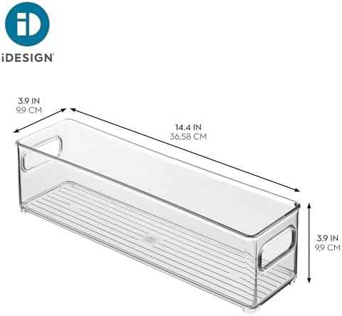 iDesign Stackable Fridge Bin with Handles, Set of 2, Clear
