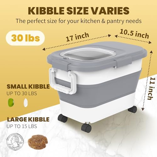 HOYTAMDA Collapsible Rice Container, 20-30 Lbs, with Wheels
