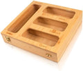 Bamboo Food Bag Organizer for Kitchen Drawer, a bamboo 4 slots - made