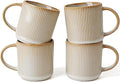 famiware Coffee Mug Set of 4, Star 12 oz Ceramic Mugs Cups Set with