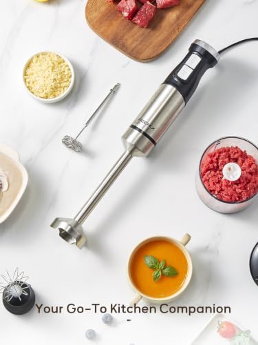Reemix Immersion Blender Handheld, 5-in-1 Electric Hand Blender Set