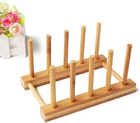 YWSHF 2 PCS Bamboo Wooden Dish Rack Dishes Drainboard Drying Drainer Storage - Image 6