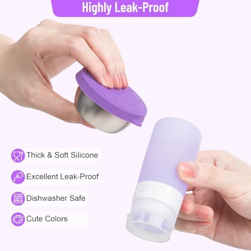 MICEBAY 8-Pack Salad Dressing Container, Leakproof Squeeze Bottles