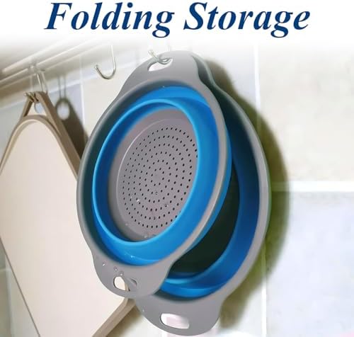 Collapsible Colander Set of 3, Space-Saving Foldable Strainer for
