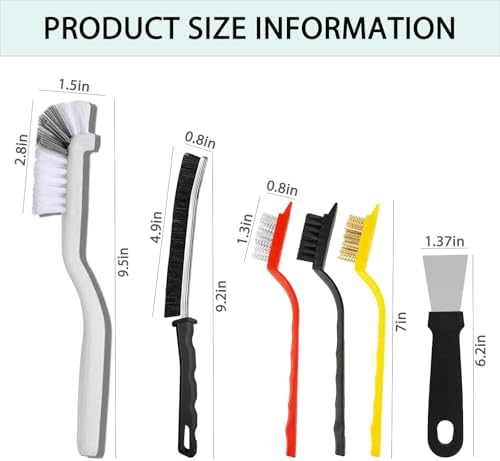 Crevice Cleaning Brush Set, Multi-Purpose Hard Bristle Brushes for