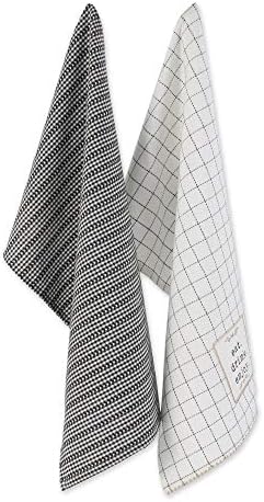DII Farmhouse Potholder, Oven Mitt and Dishtowel Set, 4 Count