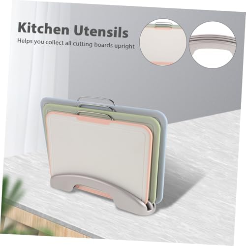 Plastic Cutting Boards Set with Holder, Handles and Juice Grooves