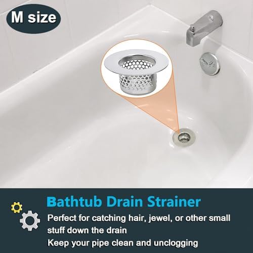 Bathroom Drain Strainers (Set of 3 Sizes), Hair Catcher for Bathroom