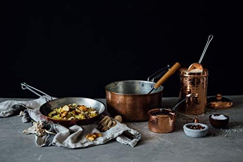 Sertodo Copper Sauce Pan with Lid | 2.5 Qt, 8 in Diameter x 4 in Deep