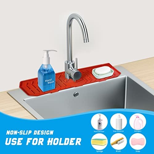 DIVIVID Silicone Faucet Handle Drip Catcher Tray, Faucet Mat for