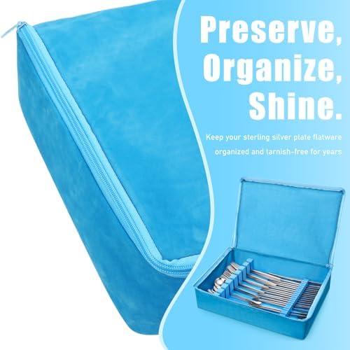 Teenyyou Zippered Flatware Storage Drawer Liner Silverware Storage Bag