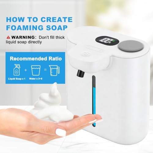 RYTOXILO Automatic Foaming Soap Dispenser, 9 Levels Soap Dispenser