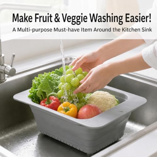 Monozuki Collapsible Colander – Space Saving Silicone Kitchen