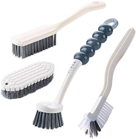 Dish Brush Set, Kitchen Scrub Brush with Handle, 4-Pack