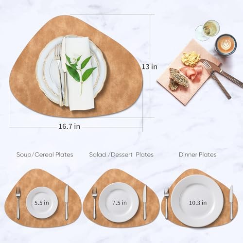 ADRIMER Oval Placemats Set of 4, 4 Colors, Heat Resistant 13x17