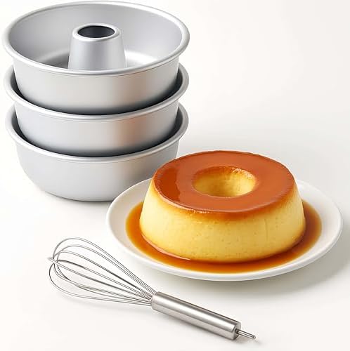 Moldes de Aluminio para Flan con Centro Tubular, 8 in, 3 Pack
