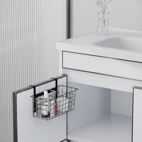 MaraFansie Basket with Hook, Grid Storage Basket, Over the Cabinet