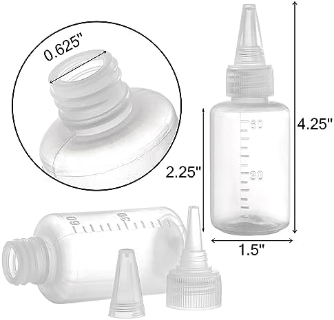 Yesland 40 Pack Small Squeeze Bottles with Measurement, 2 oz Plastic