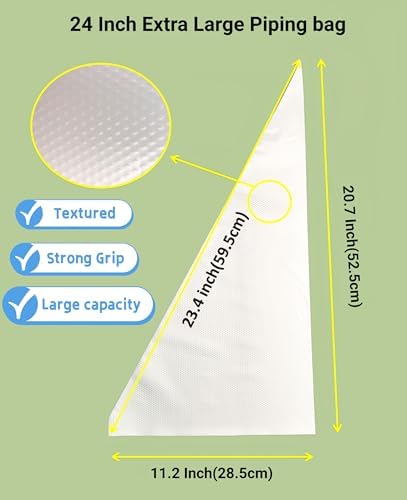 24 Inch Piping Bags, 100 Pack Tipless Pastry Bags