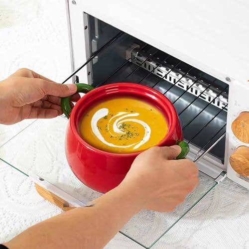 Cute Bowl with Lid, Tomato Pottery Dessert Saucepan, Mini Baking Dish