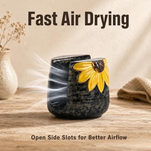 Ceramic Sunflower Dish Sponge Holder for Kitchen Sink