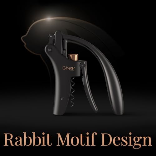 CHEER MODA Professional Manual Lever Wine Opener with Rabbit Motif