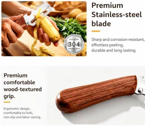 Multifunctional Vegetable Peeler for Kitchen, 3 in 1 Stainless Steel