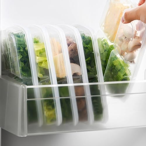 2pcs Fridge Compartment Box, PP Divided Storage Container with Lid