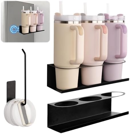 AMDBHC 2 Pack Strong Magnetic Cup Holder for Refrigerator, Metal