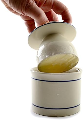 Norpro Glazed Stoneware Butter Keeper,White