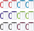 TANGLONG Sublimation Mugs 15 oz 6 Assorted Colors Set of 12