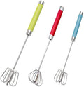 Fnoko Stainless Steel Semi-automatic Egg Whisk - 3PCS Hand Push Rotary