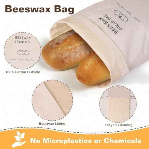 Reusable Beeswax Bread Bag for Sourdough