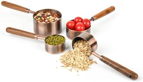 Copper Measuring Cups & Spoons Set 8, Stainless Steel Measuring Cups