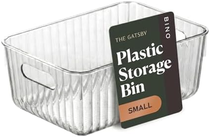 BINO | Plastic Storage Bins, Small | THE GATSBY COLLECTION | Clear