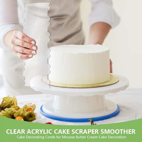 SenseYo 7-Piece Acrylic Cake Scraper, 9.5 Inch