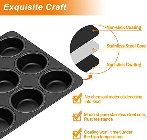 TeamFar Muffin Pan, 12 Cup Muffin Tin Cupcake Baking Pan