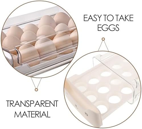 Drawer Egg Holder Reusable Plastic Storage Box Stackable for Fridge