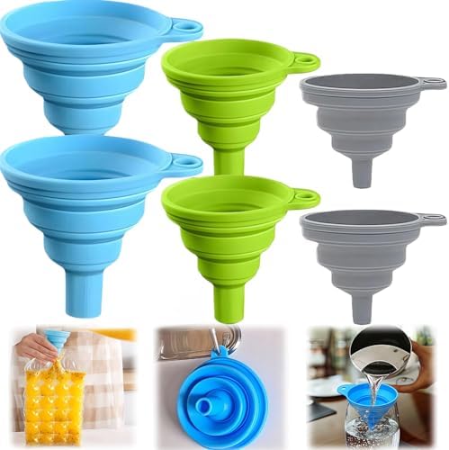 3 Size Kitchen Funnel Set, 2026 Upgraded Funnels for Kitchen Use