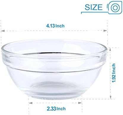Maredash Mini Bowls 4 Inch Glass Bowls Set of 16