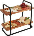 Gibson Home Gracious Dining 2-Tier Wooden Serving Tray with Metal