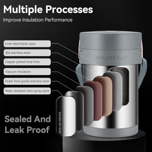 GOLDEN KEY 74 oz Stainless Steel Wide Mouth Large Food Thermo Hot Food
