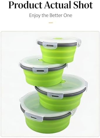 Lily Brown Foldable and Silicones Sealed Food Holders Set Outdoor Meal