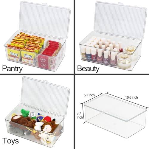 ZEXALOR Clear Plastic Storage Bin with Lid