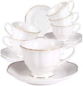 Guangyang 12 pieces Fine Porcelain 2.5oz Cups and Saucers set of 6