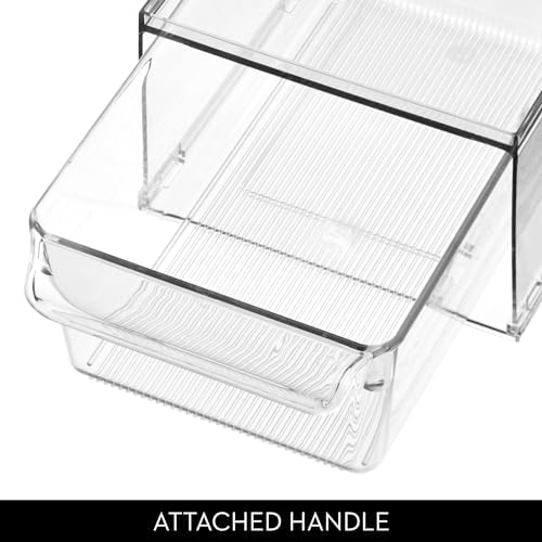 iDesign Stackable Kitchen Storage Drawer, Set of 4, Clear