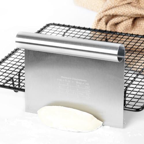 TopHomer Silver Dough Pastry Cutter Chopper Scraper Stainless Steel