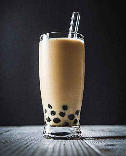 ALINK Reusable Glass Boba Straws, 14mm Extra Wide Clear Smoothie