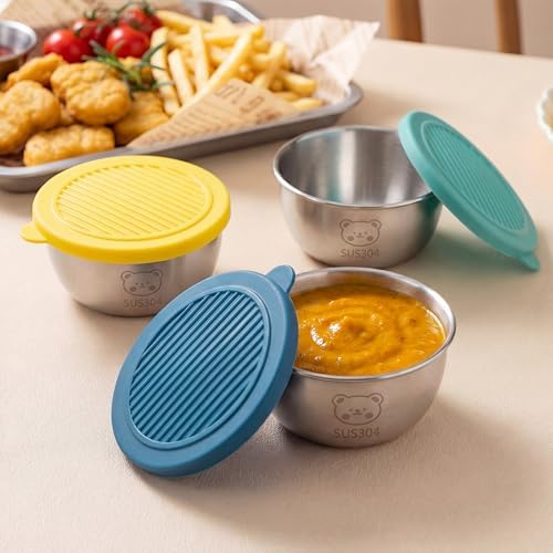 6-Pack Salad Dressing Container To Go (2.7 oz), Stainless Steel